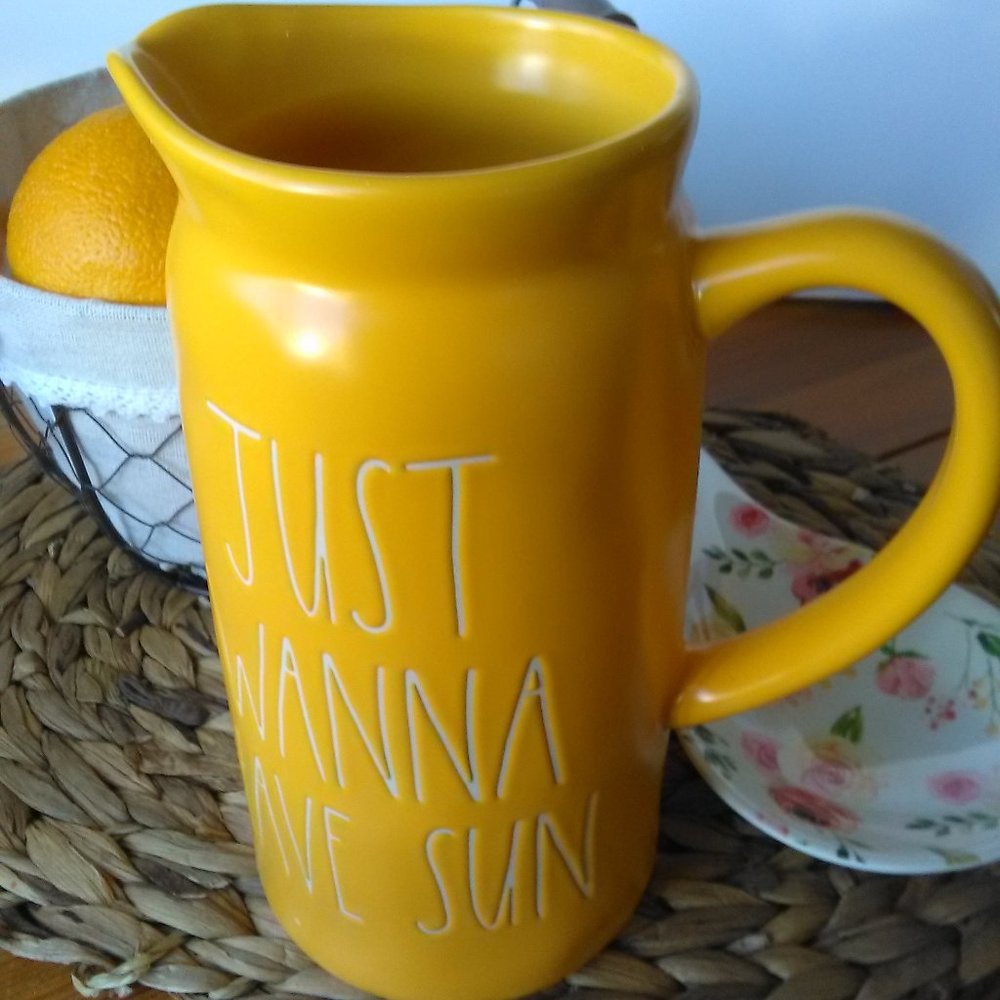 BNIB RAE DUNN Just Wanna Have Sun Pitcher